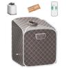 Multigot Portable Steam Sauna, Folding Personal Sauna Tent with Remote Control, Folding Chair and Foot Massage Roller, Full Body Steam Spa for Therapy Detoxify Slimming (Grey) view 1