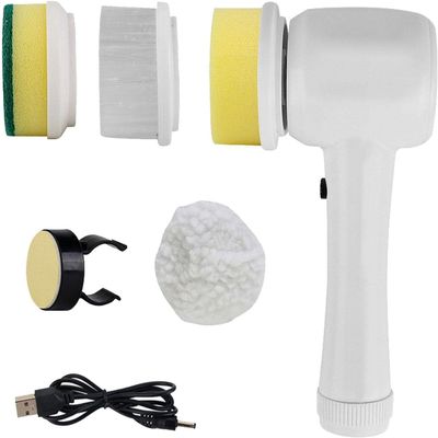 ARTSZY Shower Brush For Cleaning - Rechargeable Shower Scrubber - Cleaning Easier Electric Cleaning Tool With 4 Brush Heads for Bathroom Wall Floor Kitchen