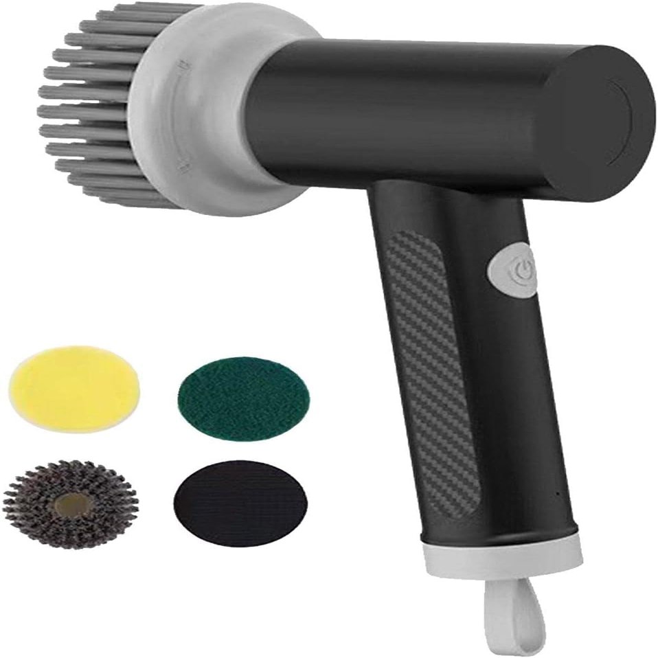 ARTSZY 3 Pcs Handheld Electric Scrubber Cordless, Rechargeable Electric Spin Scrubber, Electric Cleaning Brush with 3 Brush Heads, Bathroom Scrub Brush for Cleaning