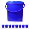 10L Blue Plastic Buckets with Blue Handles and Tamper Evident Lids  Pack of 8 Strong Storage Pails  Suitable for Cleaning Liquids, Floor Care Products, Disinfectants, and Janitorial Tasks view 2