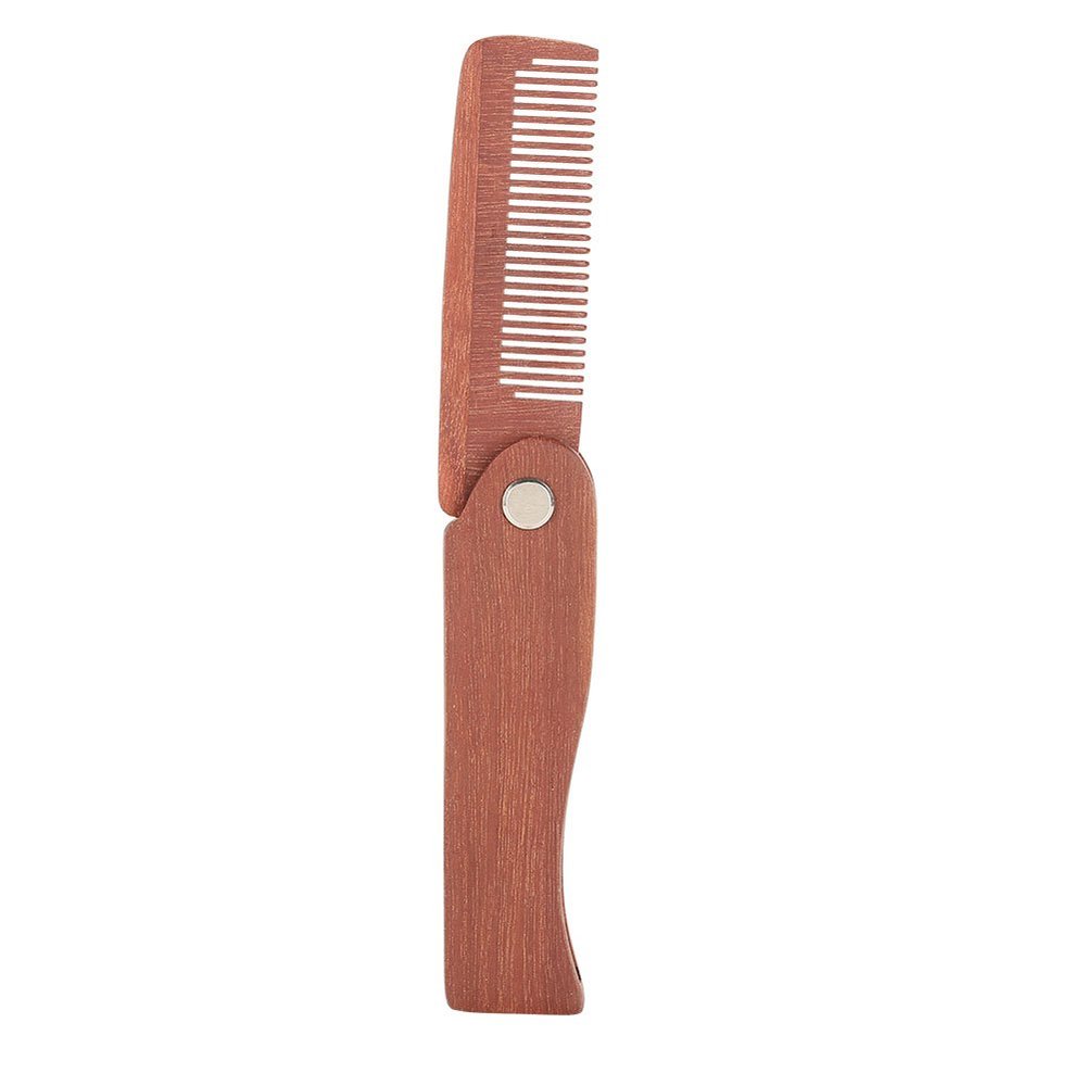 ANKROYU Beard Comb, Folding Beard Comb Portable Wooden Beard Comb Folding Pocket Beard Shaping Comb Men's Hair Folding Wooden Comb