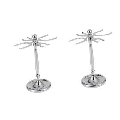 POPETPOP 2pcs Men's Shaving Brush Holder Stainless Steel Razor Storage Rack Wall Mount Safety Razor Brush Rack for Shaving Accessories Non-trace Holder for Bathroom Shelf