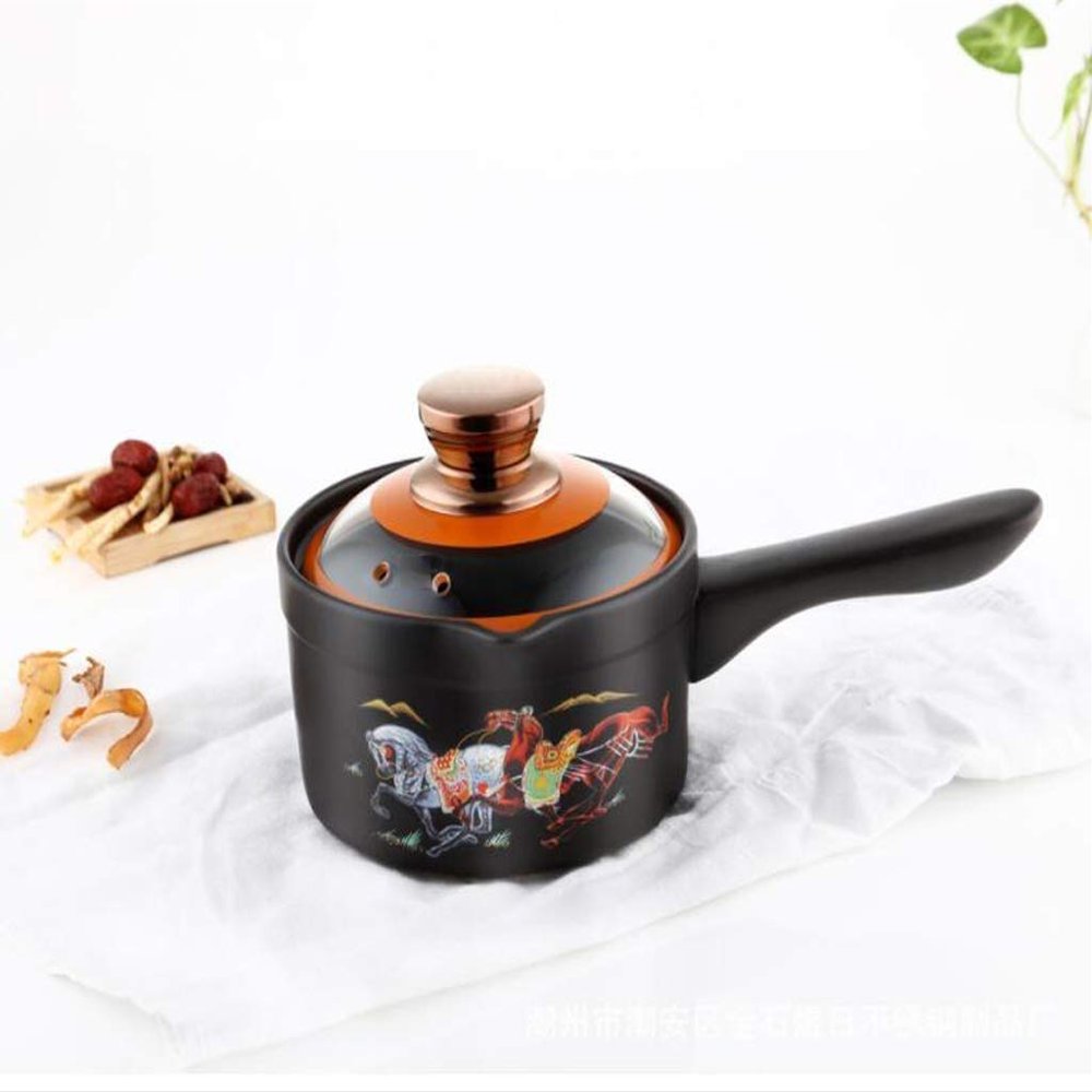 DameCo Ceramic Milk Pot High Temperature Household Soup Pot Baby Baby Food Supplement Pot Utensil Saucepan with Lid Safe Casserole Frying Pan interesting