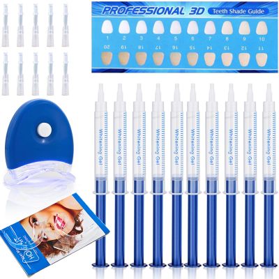 35% Whitening Gel Refills with LED Light and Mouth Trays - 10 PCS 3ML Teeth Whitening Gel