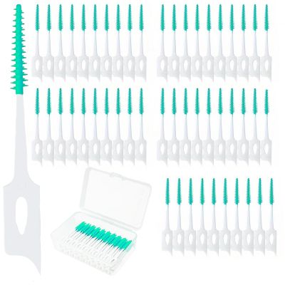 220 Pieces Interdental Brushes, Silicone Dental Brushes Blue Tooth Floss Picks for Braces Oral Cleaning