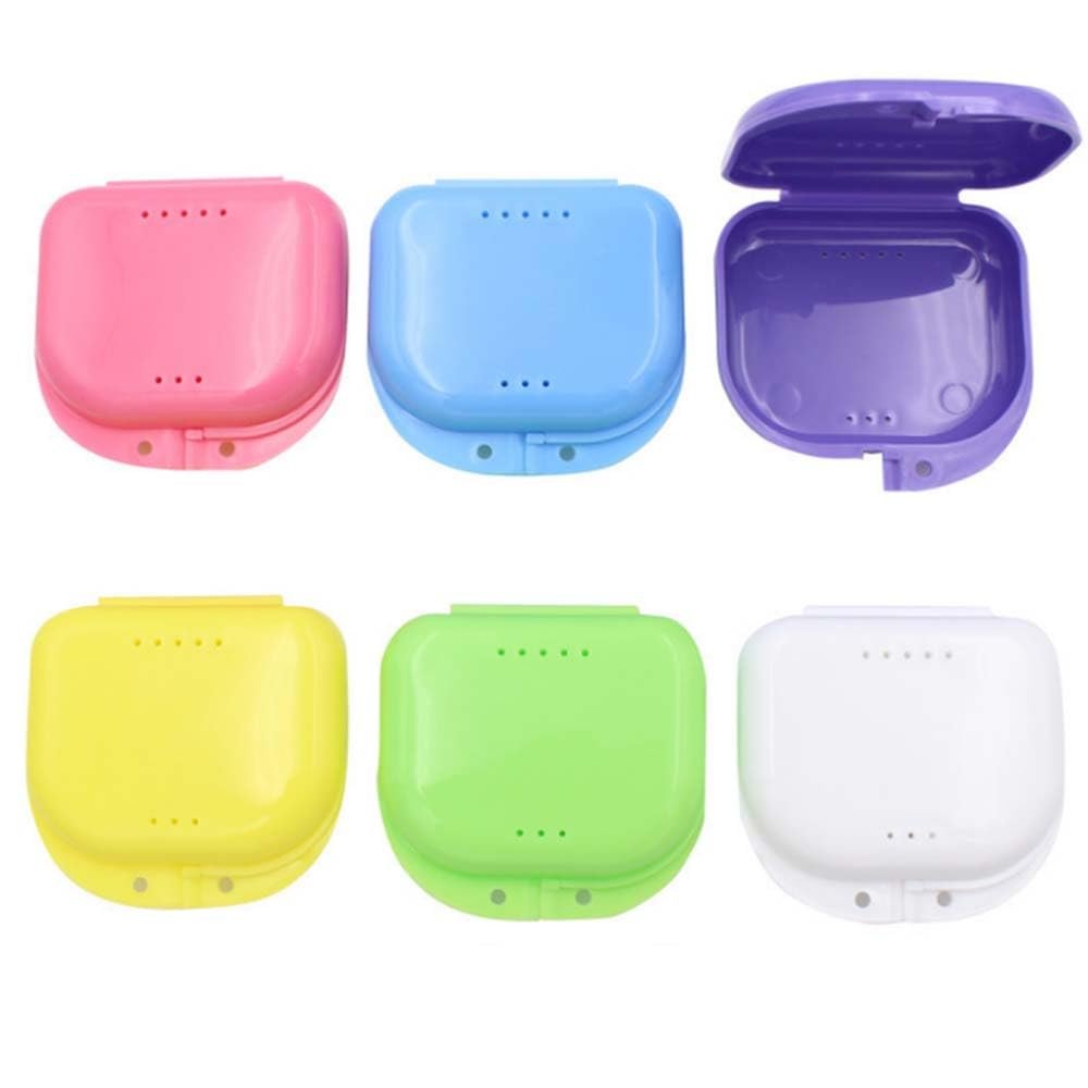 HDONONGYIRO Fixed Device Box 6-Piece Set, a Dental Storage Container with a Safety Cover, Used for Storing Invisible Orthodontic appliances, Braces, dentures, and Orthodontic appliances