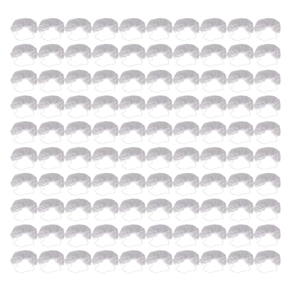Disposable Nylon Beard Cover 100pcs, Lightweight Breathable, Latex, for Restaurants, Food Production (White)