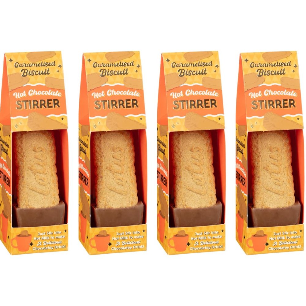 4Pk - Hot Chocolate Single Stirrer - Delicious Treat Chocolatey Drink - Great Chocolatey Stocking Filler For Loved Ones - Perfect For Warming Up On A Christmas Evening (Bisscof's)