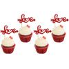 24 Pcs Valentine's Day Theme Cupcake Toppers Red Love Party Cake Decoration Birthday Party Dessert Insert MGPFERD view 1