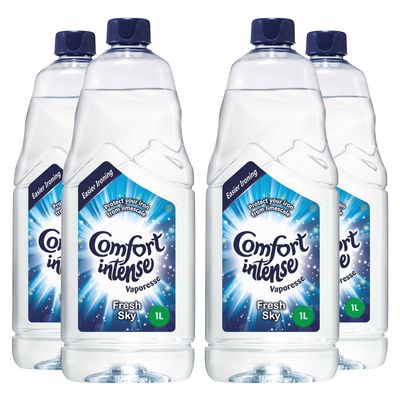 Comfort Ironing Water Fresh Sky Intense Vaporesse Deionised Water Gives Your Laundry a Clean, Fresh and Uplifting Fragrance Prevents Limscale for Easy Ironing 1 Litre (Buy 4)