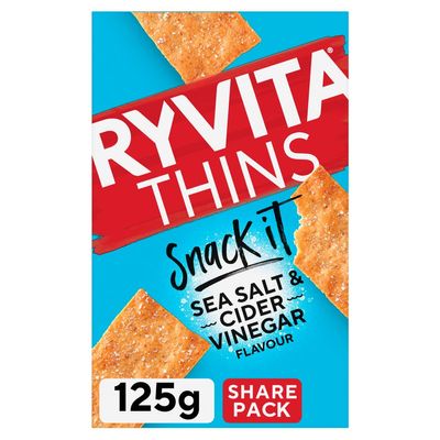 Ryvita Thins Snack It Sea Salt And Cider Vinegar Flavour 125g