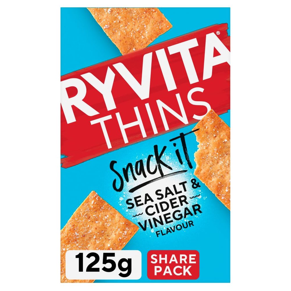 Ryvita Thins Snack It Sea Salt And Cider Vinegar Flavour 125g