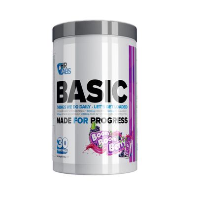 HR Labs Basic, Things we do Daily Creatine and Electrolytes Pre/Intra Workout, Beta Alanine & Betain Hydrous Hydration Formula, 510g & 30 Servings, Vegan (Boom Boom Berry)