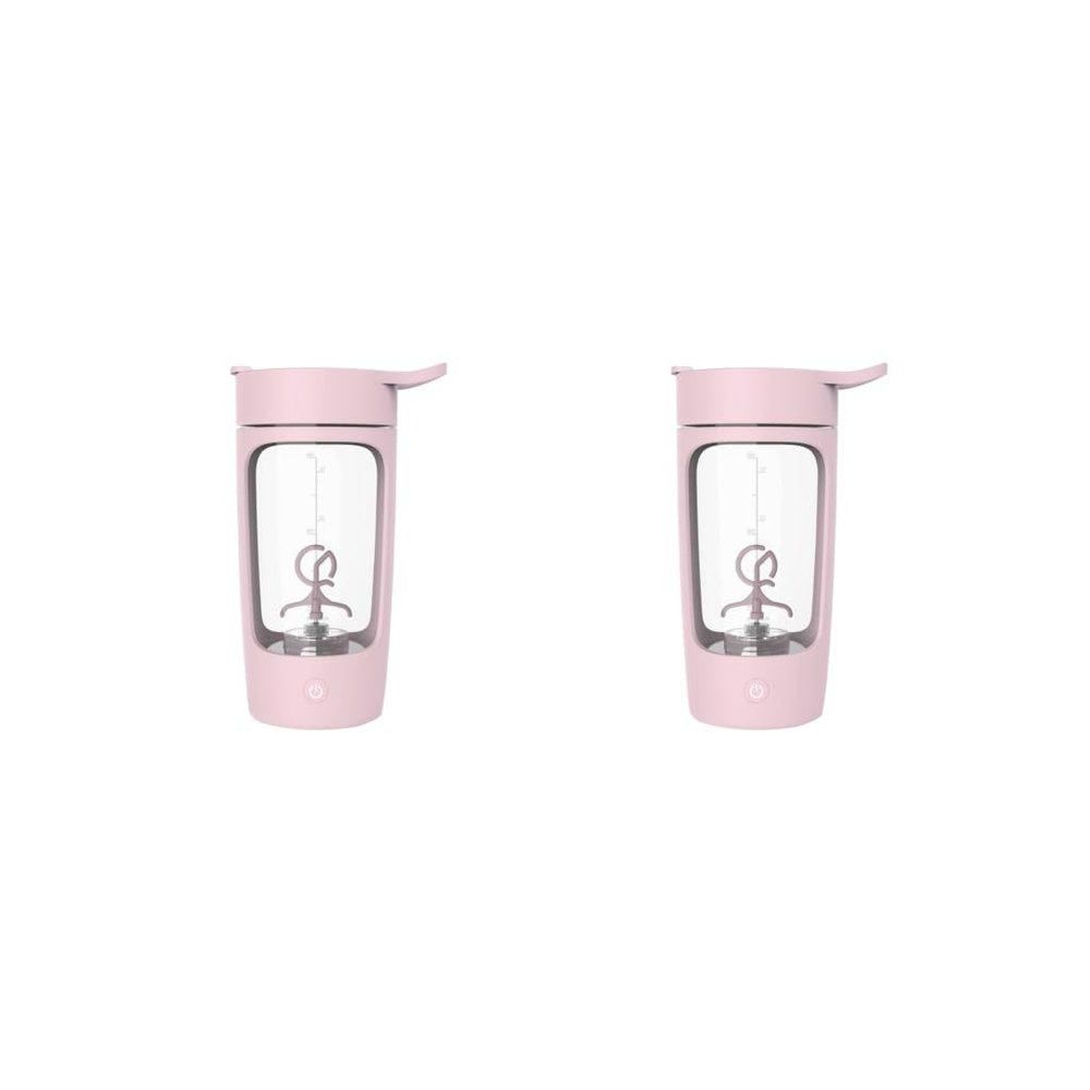 Leisurealeaneag 2 set Premium Electric Protein Shaker Bottle, Tritan - BPA Free Mixer Cup Pink