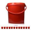 10L Red Plastic Buckets with Red Handles and Tamper Evident Lids  Pack of 12 Multi-Purpose Storage Pails  Stackable Containers for Gardening, Liquids, Tools, and Household Storage view 2