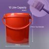 10L Red Plastic Buckets with Red Handles and Tamper Evident Lids  Pack of 12 Multi-Purpose Storage Pails  Stackable Containers for Gardening, Liquids, Tools, and Household Storage view 4