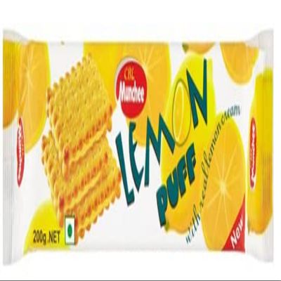 Munchee Puff Biscuits | Authentic Sri Lankan Flavour | 200g | (Lemon Puff, Pack of 6)