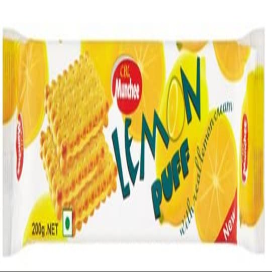 Munchee Puff Biscuits | Authentic Sri Lankan Flavour | 200g | (Lemon Puff, Pack of 6)