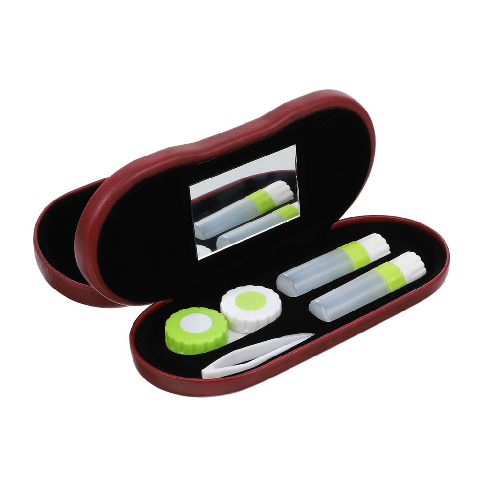 IWOWHERO Glasses Storage Case and Lense Container Detergent, Practical Portable Box for Office and Classroom, Fits Sunglasses and Reading Glasses