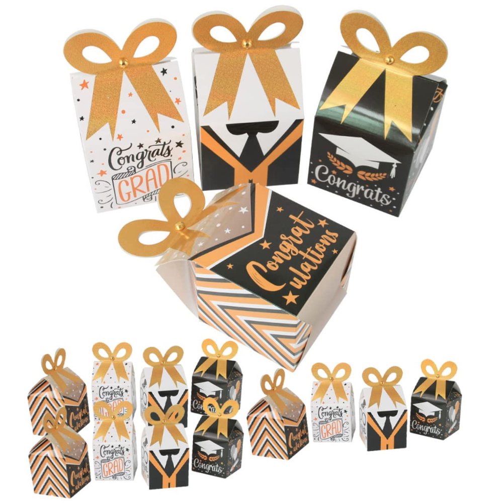 CHILDWEET 12pcs Graduation Party Sweets Box Thickened Paper Candy Holder for Gifts Decor