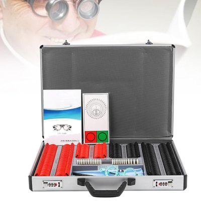 Cashwise 266 pcs Optical Trial Lens Set Kit Metal Rim Aluminum Case, Optometry Optical Instrument with Trial Frame, Professional Optometry Eye Equipment