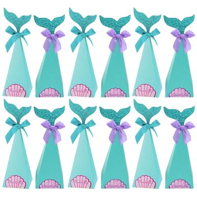 SOLUSTRE 40Pcs Paper Candy Box Mermaid Shape Pointed Cone Candy Case for Party Wedding Decorations and Storage