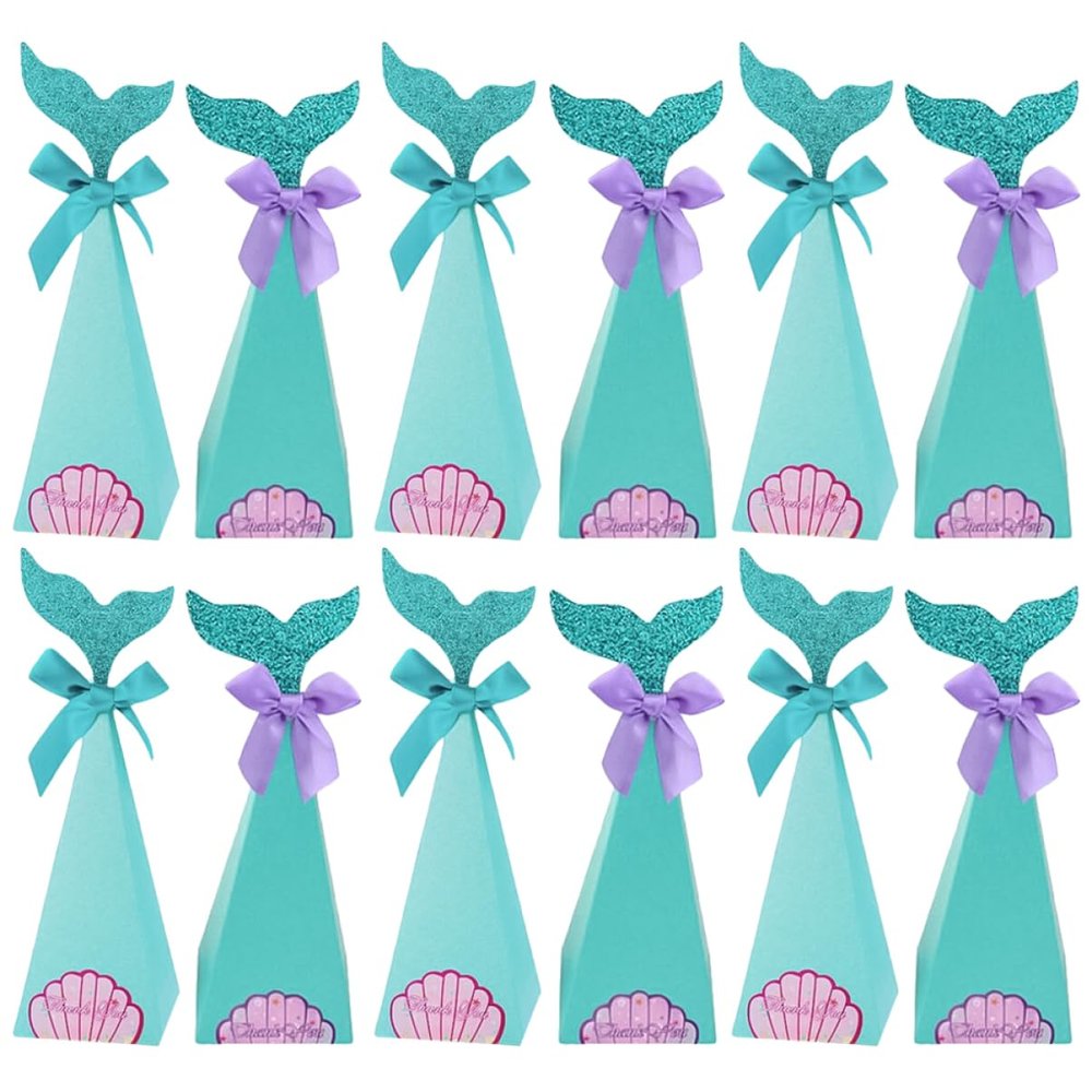 SOLUSTRE 40Pcs Paper Candy Box Mermaid Shape Pointed Cone Candy Case for Party Wedding Decorations and Storage