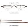 ABETOS Mini Compact Reading Glasses Slim Pen Reader Glasses with Portable Clip Case Metal Frame Spring Hinges Fashion Pocket Readers for Men Women, Brown 2.0 view 2
