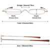 ABETOS Mini Compact Reading Glasses Slim Pen Reader Glasses with Portable Clip Case Metal Frame Spring Hinges Fashion Pocket Readers for Men Women, Gold 1.25 view 2
