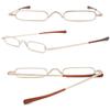 ABETOS Mini Compact Reading Glasses Slim Pen Reader Glasses with Portable Clip Case Metal Frame Spring Hinges Fashion Pocket Readers for Men Women, Gold 1.25 view 3
