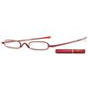 ABETOS Mini Compact Reading Glasses Slim Pen Reader Glasses with Portable Clip Case Metal Frame Spring Hinges Fashion Pocket Readers for Men Women, Red 1.25 view 1