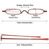 ABETOS Mini Compact Reading Glasses Slim Pen Reader Glasses with Portable Clip Case Metal Frame Spring Hinges Fashion Pocket Readers for Men Women, Red 1.25 view 2