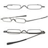 ABETOS Mini Compact Reading Glasses Slim Pen Reader Glasses with Portable Clip Case Metal Frame Spring Hinges Fashion Pocket Readers for Men Women, Grey 1.5 view 3