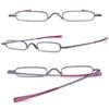 ABETOS Mini Compact Reading Glasses Slim Pen Reader Glasses with Portable Clip Case Metal Frame Spring Hinges Fashion Pocket Readers for Men Women, Purple 1.25 view 3