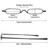 ABETOS Mini Compact Reading Glasses Slim Pen Reader Glasses with Portable Clip Case Metal Frame Spring Hinges Fashion Pocket Readers for Men Women, Black 2.0 view 2
