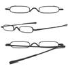 ABETOS Mini Compact Reading Glasses Slim Pen Reader Glasses with Portable Clip Case Metal Frame Spring Hinges Fashion Pocket Readers for Men Women, Black 2.0 view 3