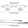 ABETOS Mini Compact Reading Glasses Slim Pen Reader Glasses with Portable Clip Case Metal Frame Spring Hinges Fashion Pocket Readers for Men Women, Silver 3.0 view 2