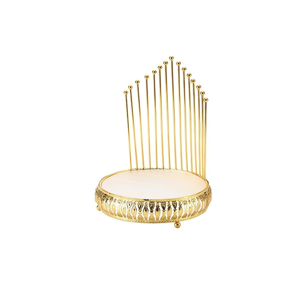 Cake Stand Golden Dessert Table Dessert Cake Rack Hotel Dining Table Household Fruit Tray Wedding Reception Table Dessert Stand (Size : Two piece set)