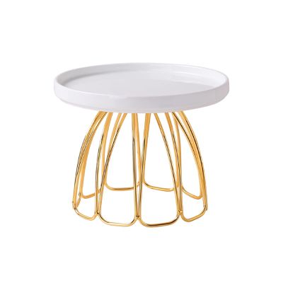 Cake Stand Ceramic High Cake Plate Dessert Tray Dessert Table Display Shelf Pastry Paper Cup Outdoor Wedding Cake Plate Dessert Stand (Color : A, Size : M)