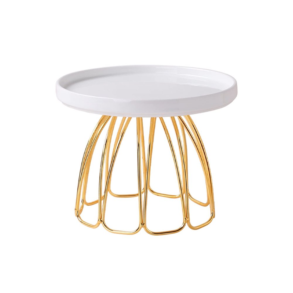 Cake Stand Ceramic High Cake Plate Dessert Tray Dessert Table Display Shelf Pastry Paper Cup Outdoor Wedding Cake Plate Dessert Stand (Color : A, Size : M)