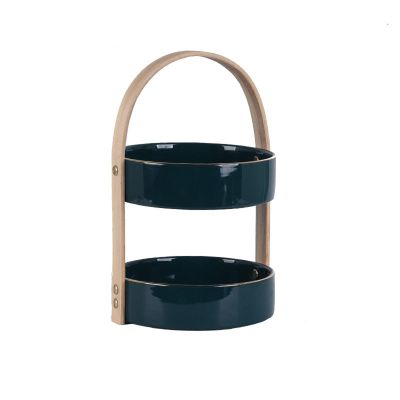 Cake Stand Two Double-layer Ceramic Dried Fruit Box, Cake Stand Dessert Store Display Stand Birthday Party Cake Stand Dessert Stand (Color : B, Size : L)