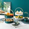 Cake Stand Two Double-layer Ceramic Dried Fruit Box, Cake Stand Dessert Store Display Stand Birthday Party Cake Stand Dessert Stand (Color : B, Size : L) view 3