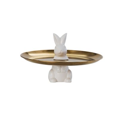 Cake Stand Rabbit Cake Fruit Plate Snack Plate Decorative Plate Jewelry Storage Plate Home Fruit Dessert Table Dessert Stand (Color : B, Size : L)