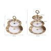 Cake Stand Golden Living Room Ceramic Dessert Table Display Multi-layer Snack Rack Bone China Fruit Plate Snack Cake Plate Dessert Stand (Color : Double layer) view 2