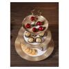 Cake Stand Golden Living Room Ceramic Dessert Table Display Multi-layer Snack Rack Bone China Fruit Plate Snack Cake Plate Dessert Stand (Color : Double layer) view 4