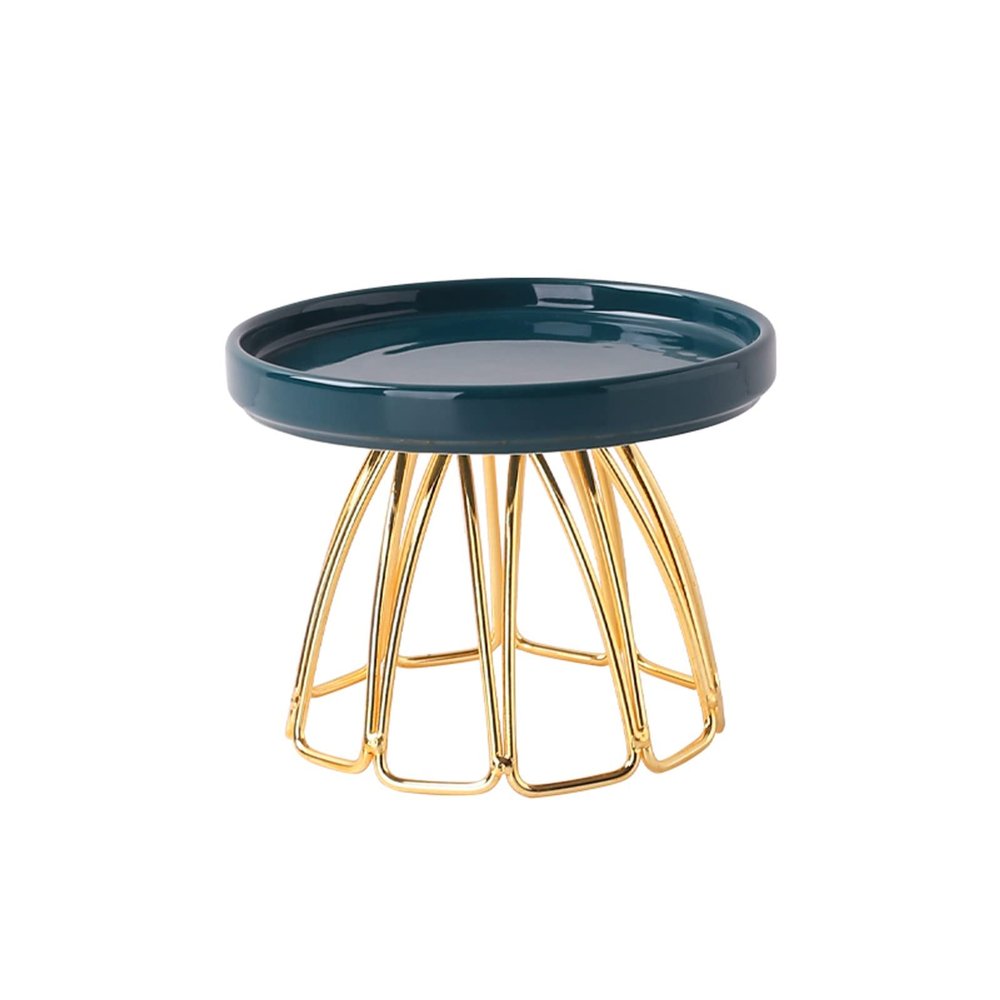 Cake Stand Ceramic High Cake Plate Dessert Tray Dessert Table Display Shelf Pastry Paper Cup Outdoor Wedding Cake Plate Dessert Stand (Color : C, Size : Small)