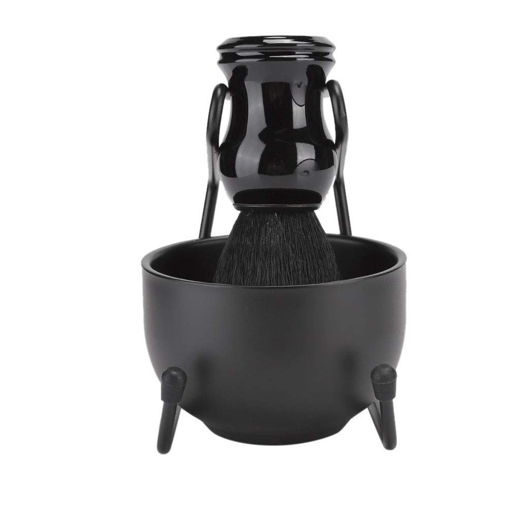 3Pcs Premium Shaving Brush Stand and Bowl Set,Shaving Bowl,Professional Men Beard Shaving Tool,Stand Holder Hair Brush Soap Bowl (3 Piece Set)