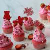 12pcs Happy Valentines Day Cake Toppers Wedding Cupcake Topper Set Love Heart Sweet Lovers Cake For Anniversary Valentine's Day Party Decorations view 2