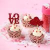 12pcs Happy Valentines Day Cake Toppers Wedding Cupcake Topper Set Love Heart Sweet Lovers Cake For Anniversary Valentine's Day Party Decorations view 4
