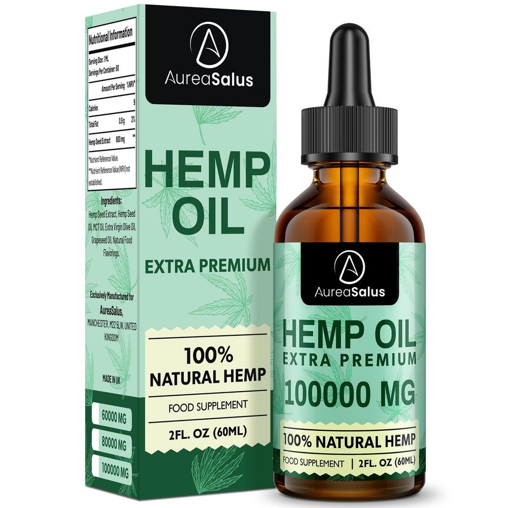 AureaSalus Premium Natural Oil 100000mg, 100% Natural Ingredients, Enrich Omega 3-6-9, Improve Sleep, GMO-Free (60 ml (Pack of 1))
